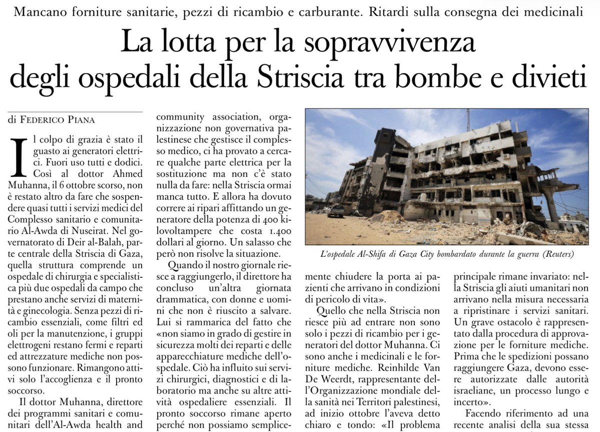francofontana43's tweet photo. La lotta per la sopravvivenza degli ospedali della
Striscia tra bombe e divieti
Federico Piana, L’Osservatore Romano https://t.co/fDy8e7ZZsT