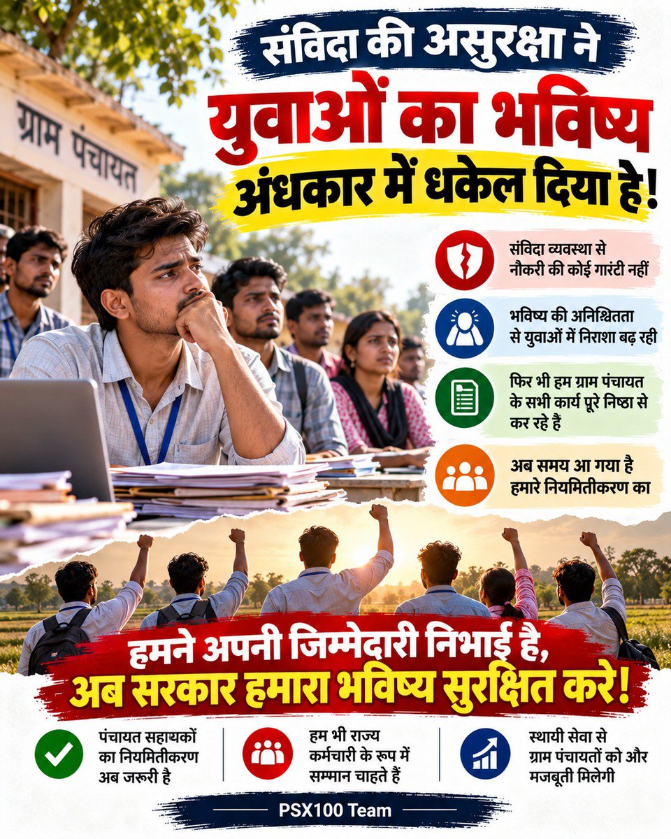 PARADESHIMADDH3's tweet photo. #Regularize_UPPanchayatSahayak

PanchayatSahayak के स्थायी संवर्ग गठन के लिए विभागीय स्तर पर स्पष्ट प्रस्ताव, मानदंड और आगे की प्रक्रिया तय की जाए।

@myogiadityanath @oprajbhar @UPPanchayatiRaj https://t.co/Svd3M7pV6q
