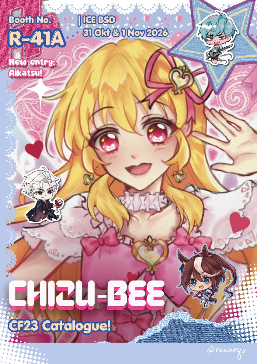 renarqv's tweet photo. repost [🔁 &amp;❤️ appreciated.ᐟ]
Chizu-Bee #CF23 booth catalog for  #comifuro23 (OTS.ᐟ) ໒꒱

🗓️ ICE BSD 31 october &amp; 1 November 2026 (both days!)
📍Chizu-Bee — R-41a
🌷 Aikatsu, HSR, LADS, Uma Musume,…

more info below:
#cf23catalogue https://t.co/AeqPuBO6yL