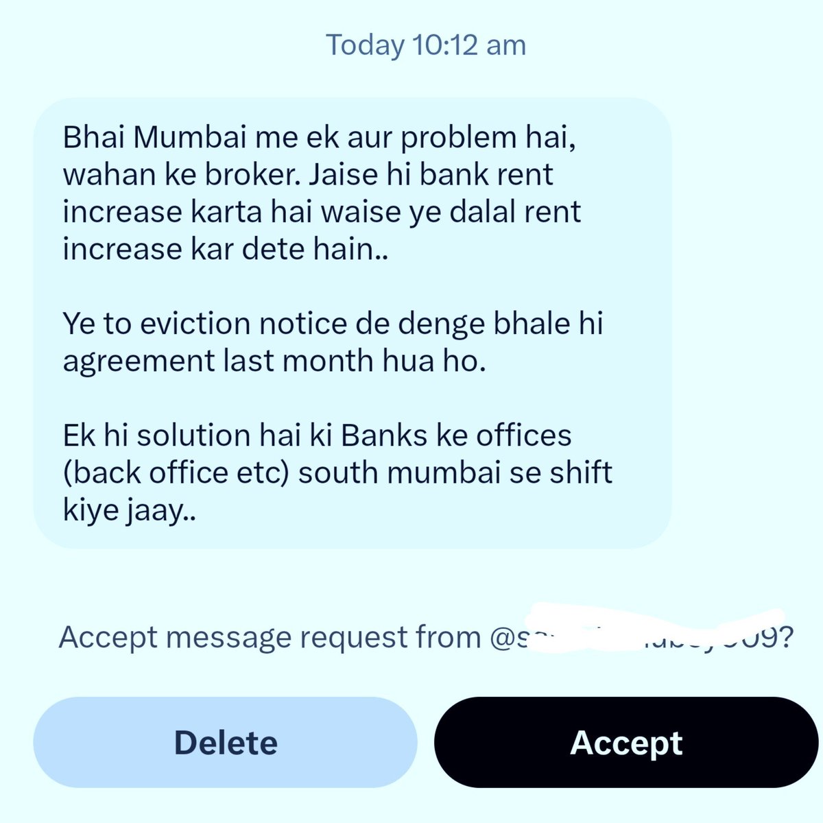 idesibanda's tweet photo. @TheOfficialSBI @bankofbaroda @UnionBankTweets @canarabank @pnbindia @BankofIndia_IN @mahabank @aiboc_in Mumbai Rental Brokers Problem almost faced by everyone, No one wants Posting in South Mumbai for such reasons. https://t.co/NMHyn3nd4E