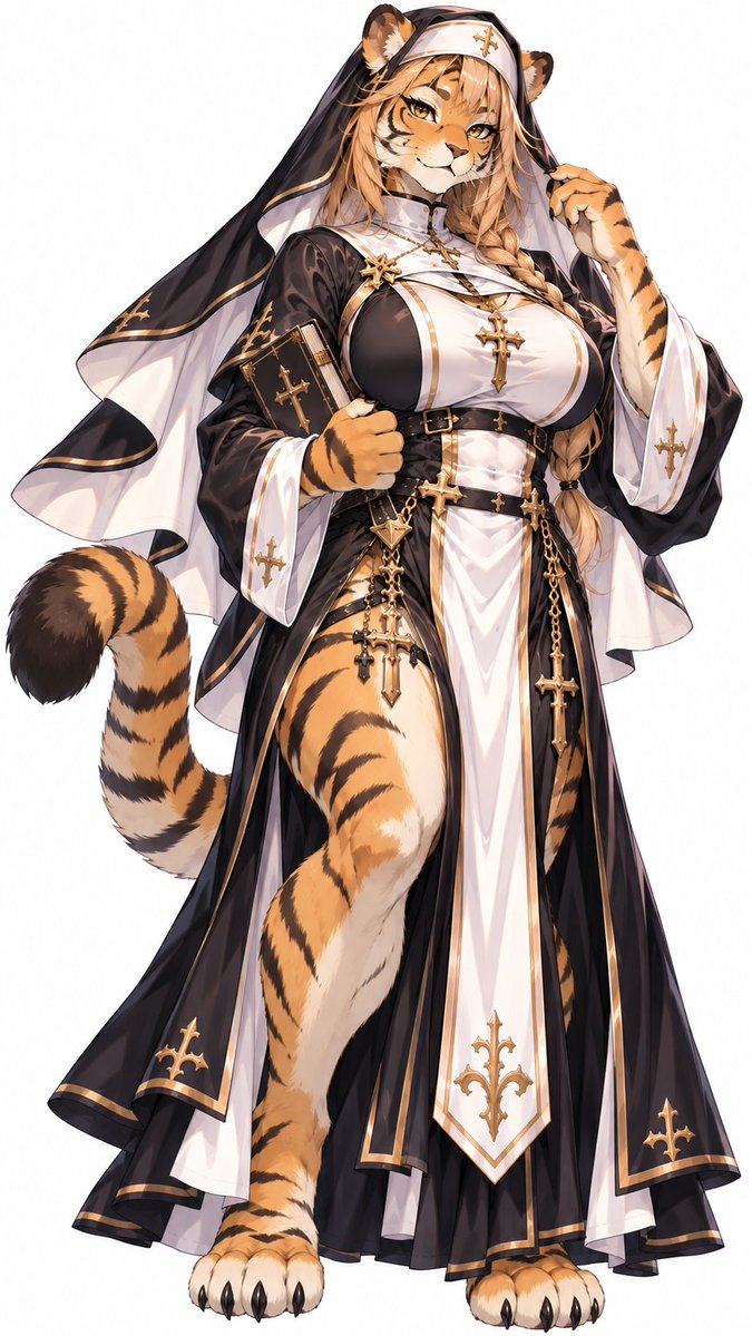 BushituAnkoku's tweet photo. 獣シスターたち✝️🦁🐯🐰🐻‍❄️✝️
シスター好きなんだよね～🥰
#Furry #Kemono https://t.co/H6nuX2JWOi