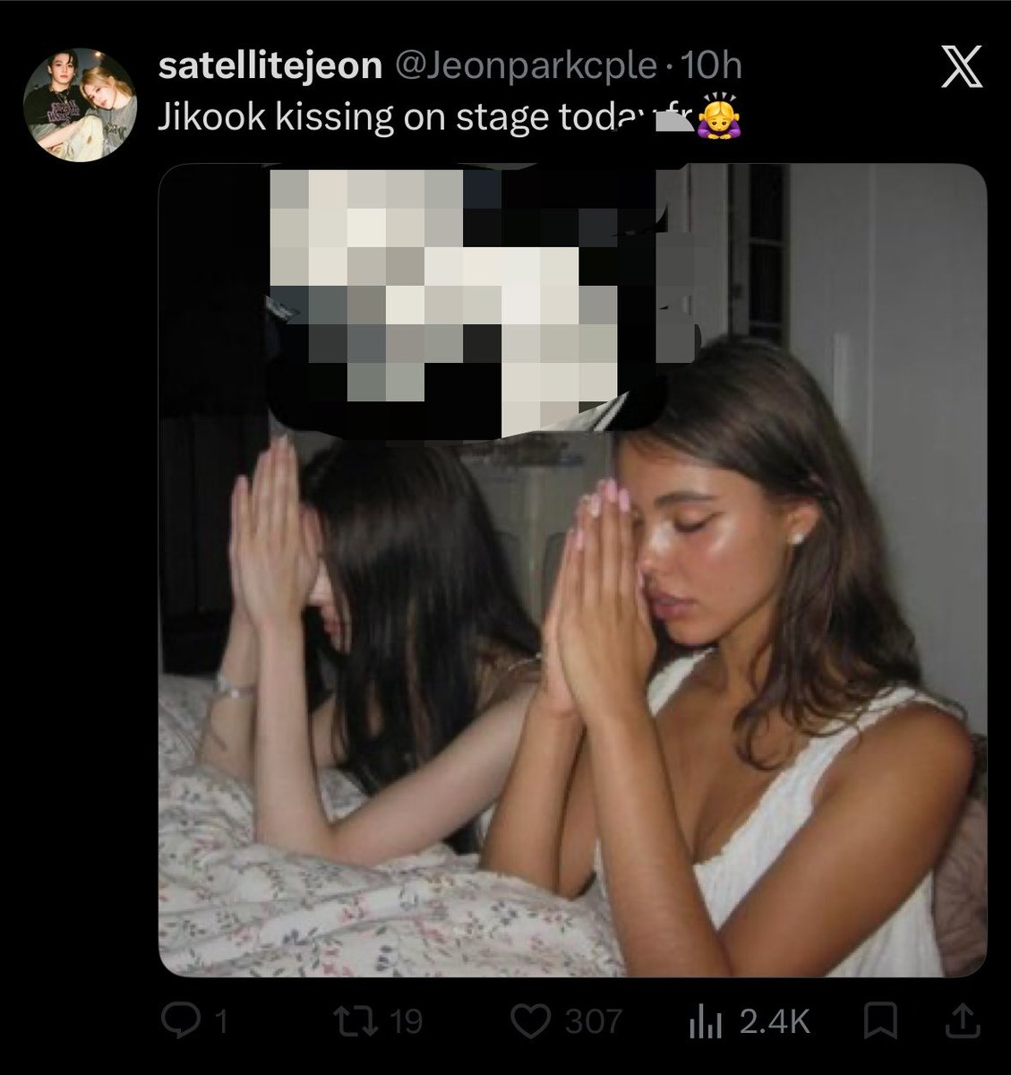 tkkslore's tweet photo. jokers are genuinely sick in the head for making AI edits and none from their side care enough to call them out in replies and qrts bc they are all same disgusting losers entertaining this bs FREE JUNGKOOK https://t.co/cOi8Xw1JGB