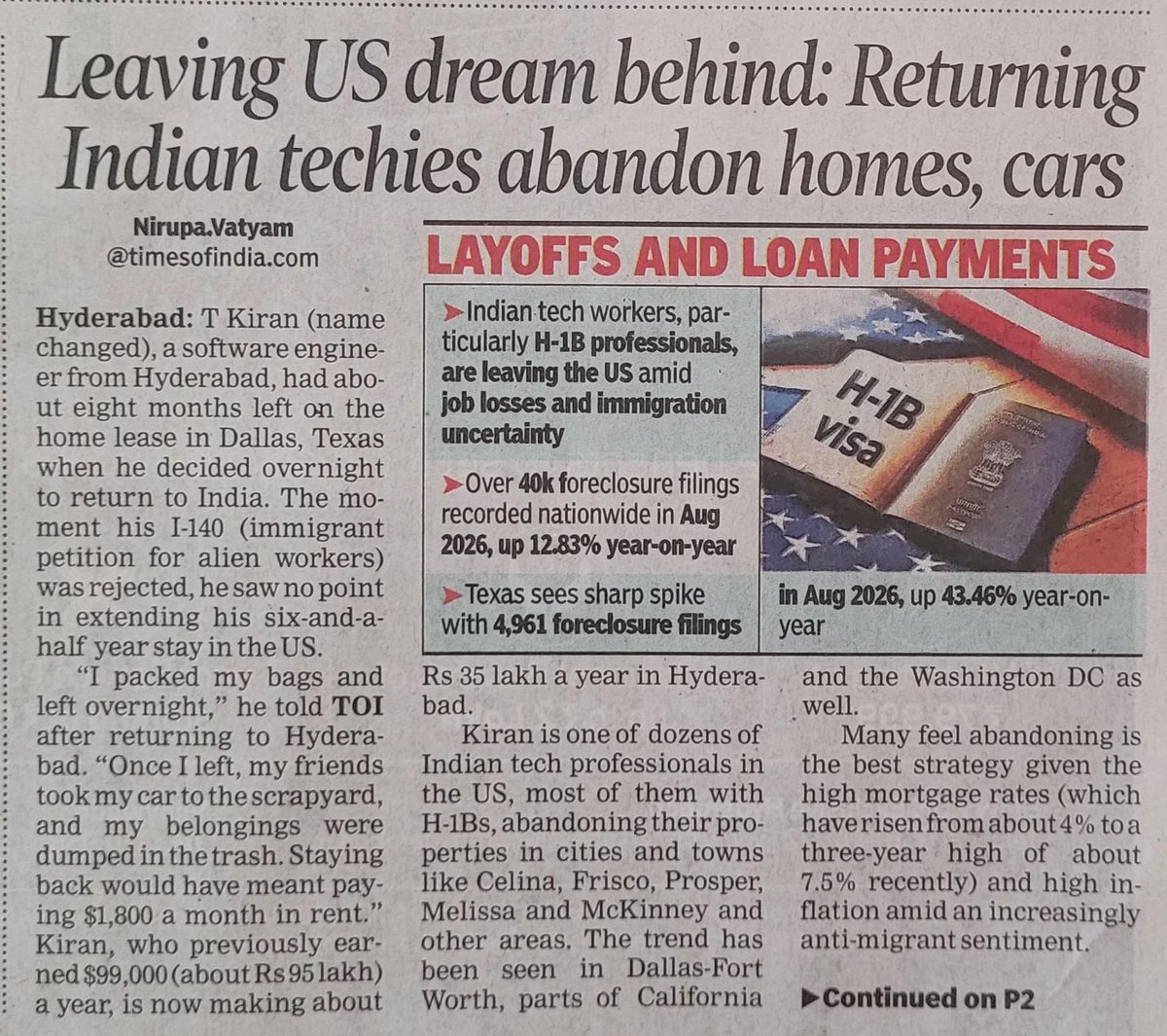 IndianTechGuide's tweet photo. 🚨 The NRI's are returning to India from the US. https://t.co/Q2ZB0kn7cD