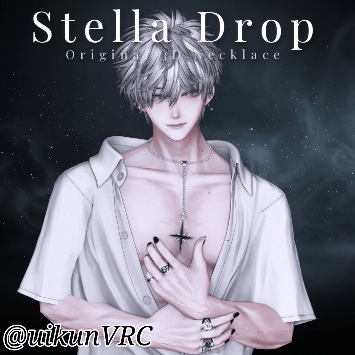 choco_tip_'s tweet photo. 【本日15:00 START！】
星のY字ラリエットネックレス『Stella Drop』リリース記念🌟

本日より2日間限定で、最大300円引きのスタートダッシュセールを開催します！

✨ どのアバターでも使える汎用Prefab付き！
✨ 8種のシェイプ��ーでどんな衣装にも神フィット！
✨ 金具2種×ジュエル8色＝全16カラー！

💎 Ladies / Mens Edition：350円（通常500円）
💎 All-in-One Full Pack：ワンコイン 500円（通常800円）

気になっていた方はお得なこの機会にぜひ…！✨

🛒 BOOTH
【https://t.co/91zPp6l7Se】

#VRChat #BOOTH