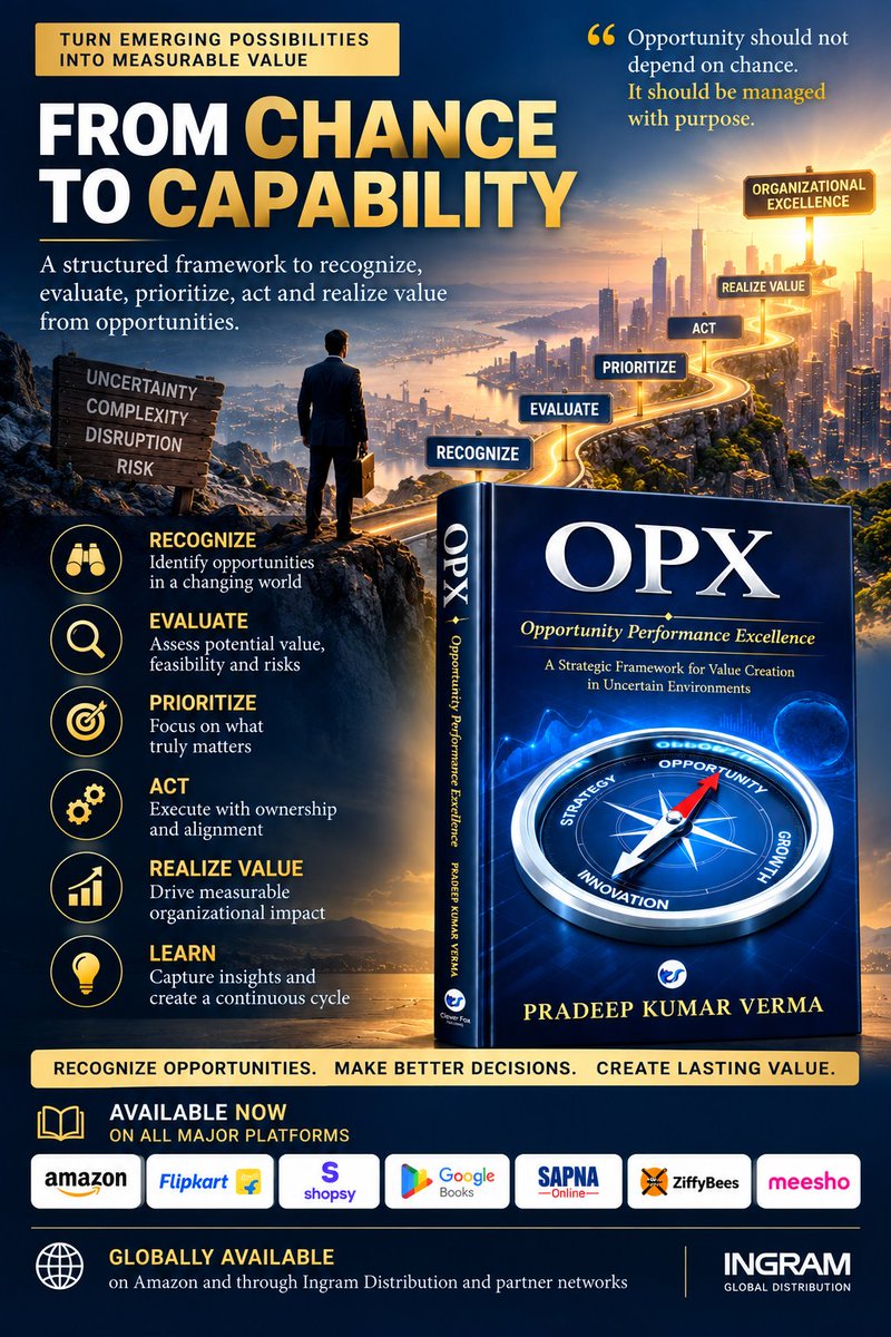 Pradeep_verma12's tweet photo. OPX Availability: https://t.co/EbQ6fUKboa

#OPX #OpportunityPerformanceExcellence #OpportunityManagement #StrategicManagement #Leadership #ValueCreation #Innovation #ManagementBooks https://t.co/o8TGN4V6xA