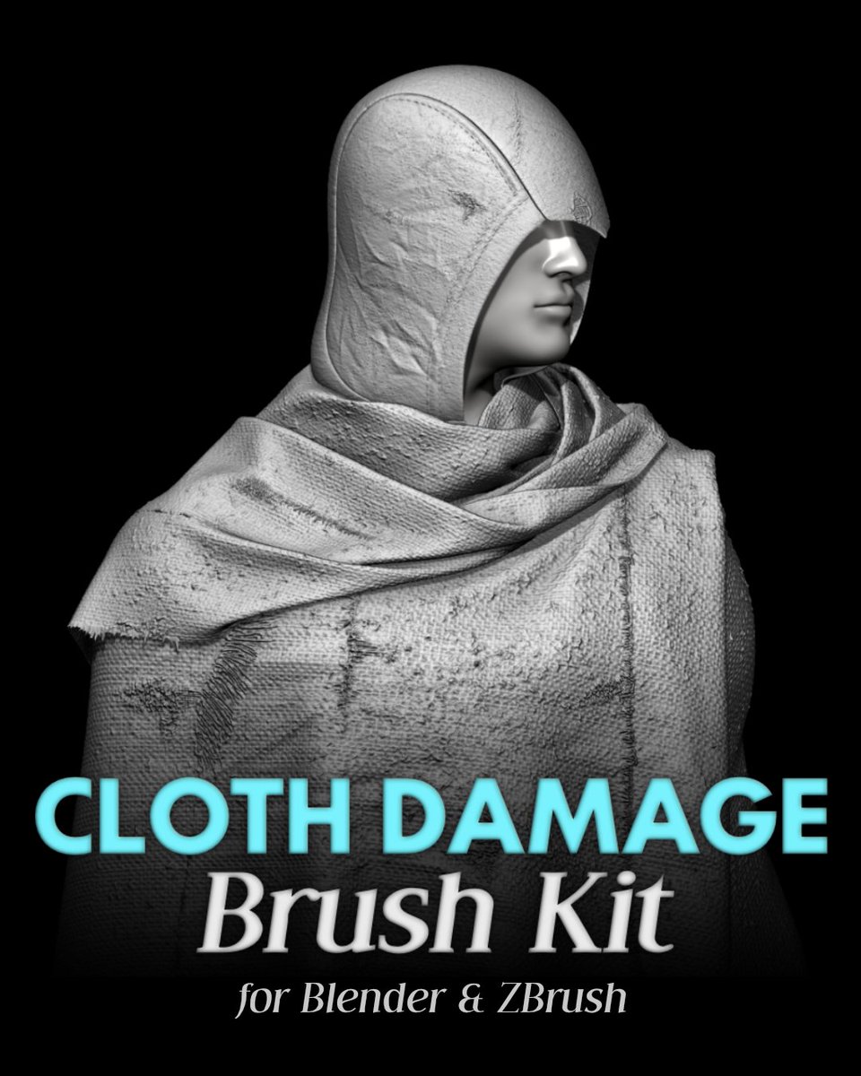 cgartali's tweet photo. ✨ Bring your Clothes and Fabrics to life with realistic hand-painted brushes including "Base Pattern (tileable), Crumple, Damage &amp; Torn effects" all in one pack.

🔴Shop on ArtStation:
https://t.co/FoNBTYb0ru

---------------
3d art, zbrush, blender3d, alpha brush https://t.co/rSzclY6b57