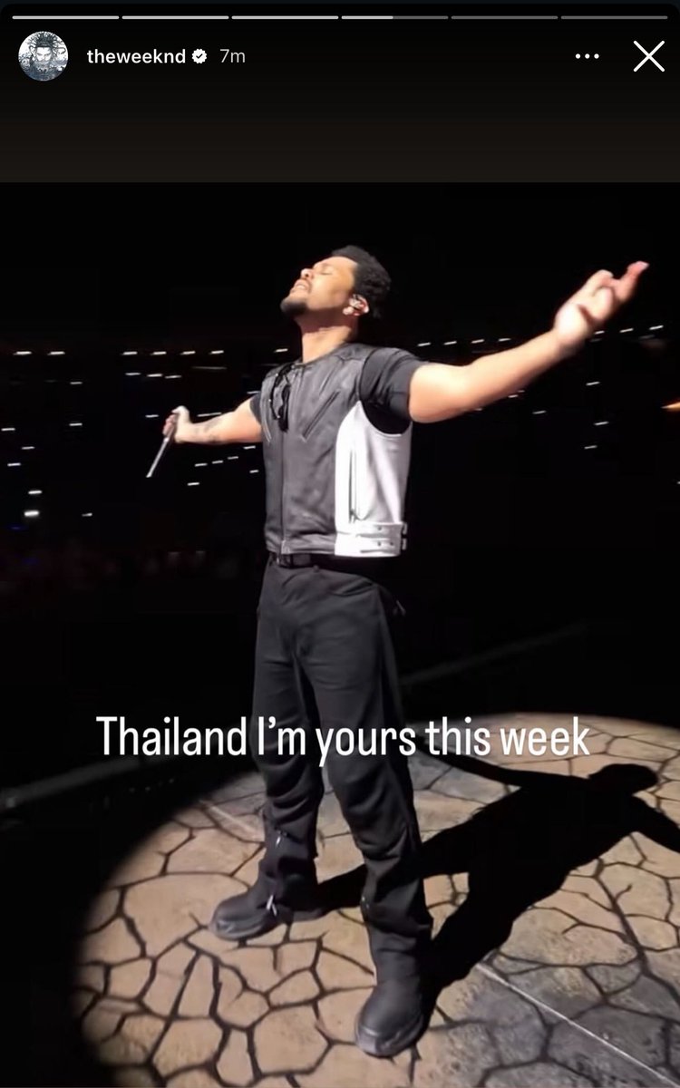 QGTheWeeknd's tweet photo. The Weeknd posted on his stories

“Thailand I’m yours this week” 👀 https://t.co/tawfqgapXt