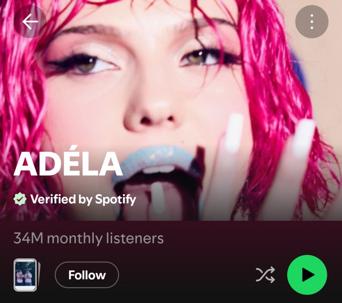 HateCrave's tweet photo. ADÉLA has now surpassed KATSEYE in monthly listeners.

Talent won. https://t.co/kj1brjFaZn