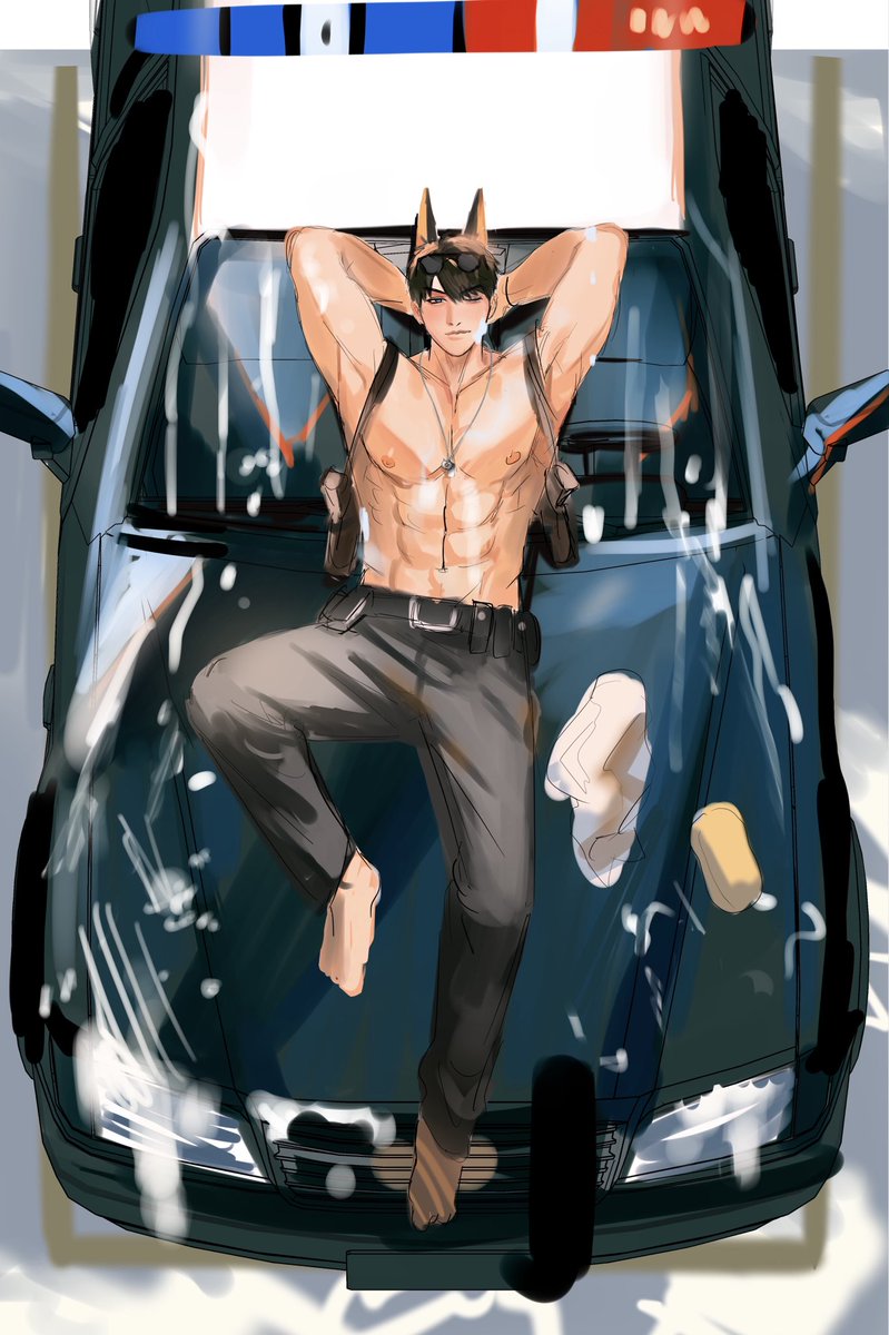 XYZFanli's tweet photo. Planning Police/Firefighter AU photobook series featuring Valko &amp; Caleb 🚓🚒🔥
Starting with a steamy car wash.
These cars work hard, so they definitely need a lot of love and care 😉
#caleb #valko #loveaanddeepspace 
#戀與深空 #敖尹 #夏以晝 https://t.co/j2KmP7gBy4