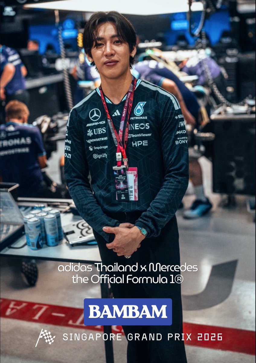 CRUSHonBAM's tweet photo. สำหรับกิจกรรม

adidas Thailand x Mercedes
the Official Formula 1® for Singapore's Grand Prix

วันนี้เราจะใช้คีย์เวิร์ดใหม่ติดคู่แท็กเดิมนะคะ ทุกคนเทรนด์ตามนี้ได้เลยค่ะ 🔽

BAMBAM AT FORMULA 1
#BamBamxadidasxMercedesF1 https://t.co/7mNUKLi1OS