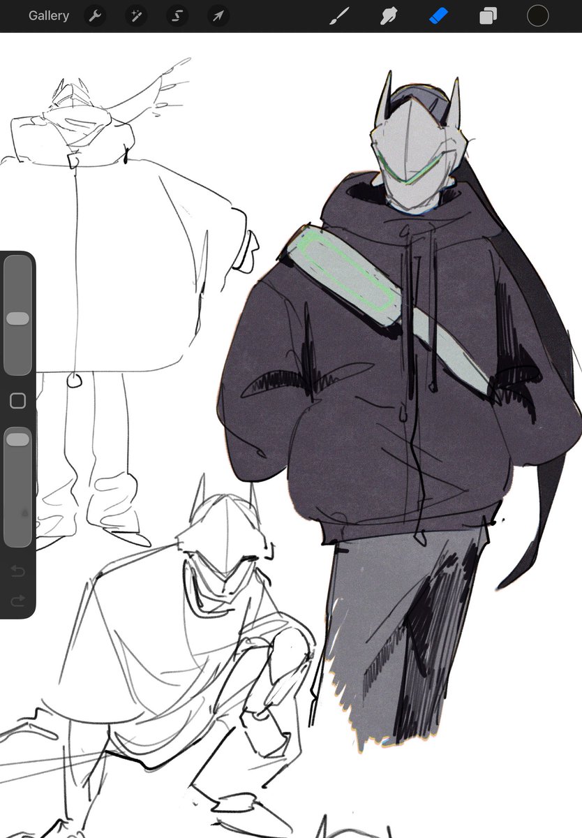 hunnismoker's tweet photo. genji warmups cause hes satisfying to draw https://t.co/dt40agMALH