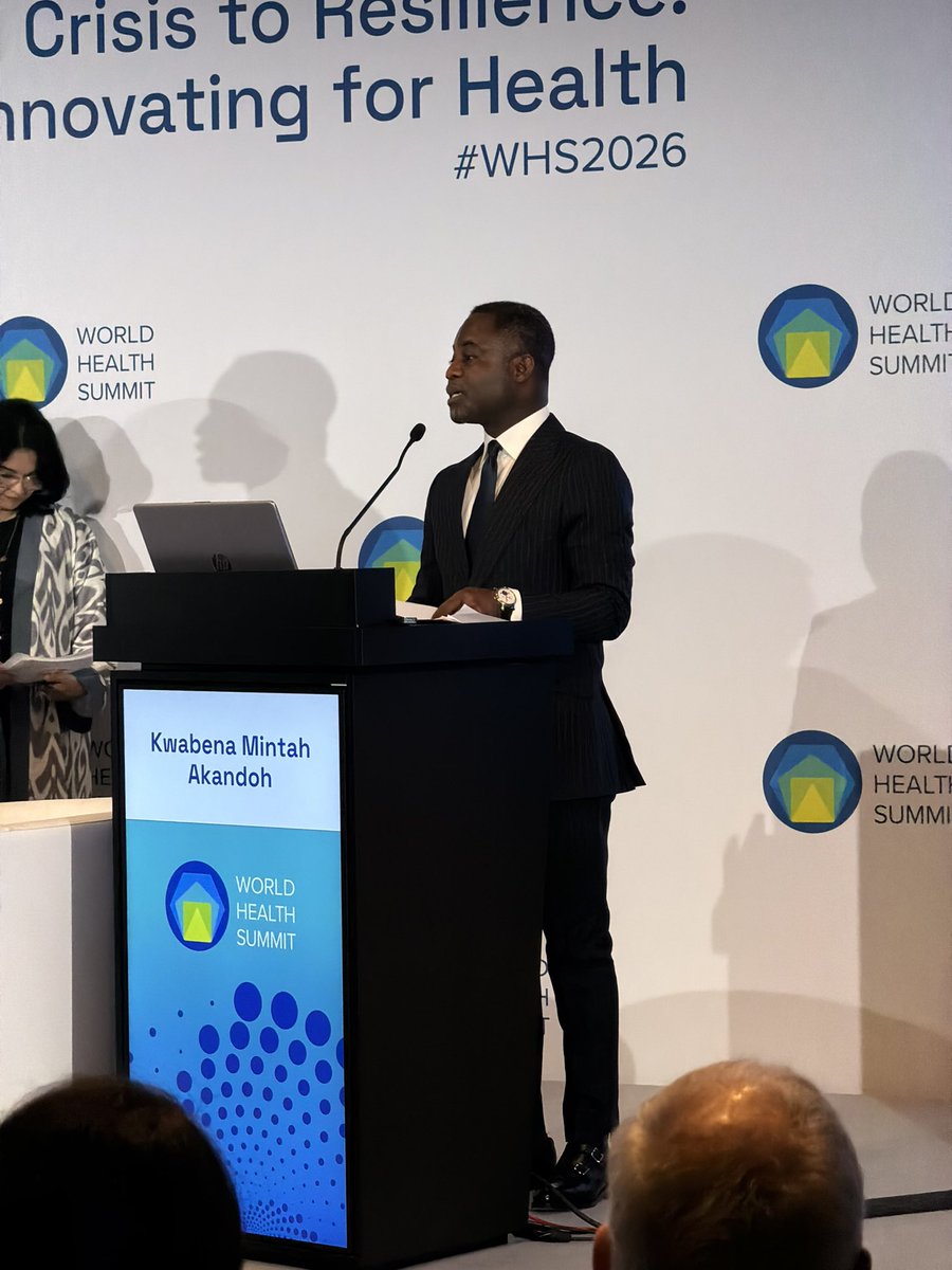 KMAkandoh's tweet photo. A few moments ago at the #WorldHealthSummit in Berlin, I addressed global health leaders at a #UNFPA event highlighting Ghana’s progress in maternal healthcare and our commitment to saving more mothers’ lives.

Nearly nine out of ten women in Ghana deliver in health facilities. Under President John Mahama, NHIS active membership has also risen to 70% as of August 2026, while GH¢1.5 billion has been allocated to #FreePrimaryHealthcare this year to improve access to essential services. Through the Presidential Initiative on Maternal Health Emergency Response (PRIMER), we are targeting a 20% annual reduction in maternal deaths.

Despite this progress, maternal deaths remain a serious concern. We are strengthening emergency referrals, improving access to blood and essential medicines, and prioritising facilities with the greatest burden of maternal deaths.
