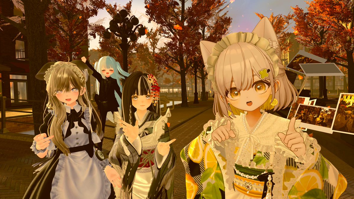 Maid_Sacre's tweet photo. 今日はメイドたちのオフの様子を公開！✨

写真を撮るのが大好きな梅子が撮影してくれました！♪

オフの日もメイドたちは元気いっぱい！
そんな私たちの日常をお届けします！🌸

#Maid_Sacre #VRCイベント #VRChatイベント https://t.co/krlsj0BtzO
