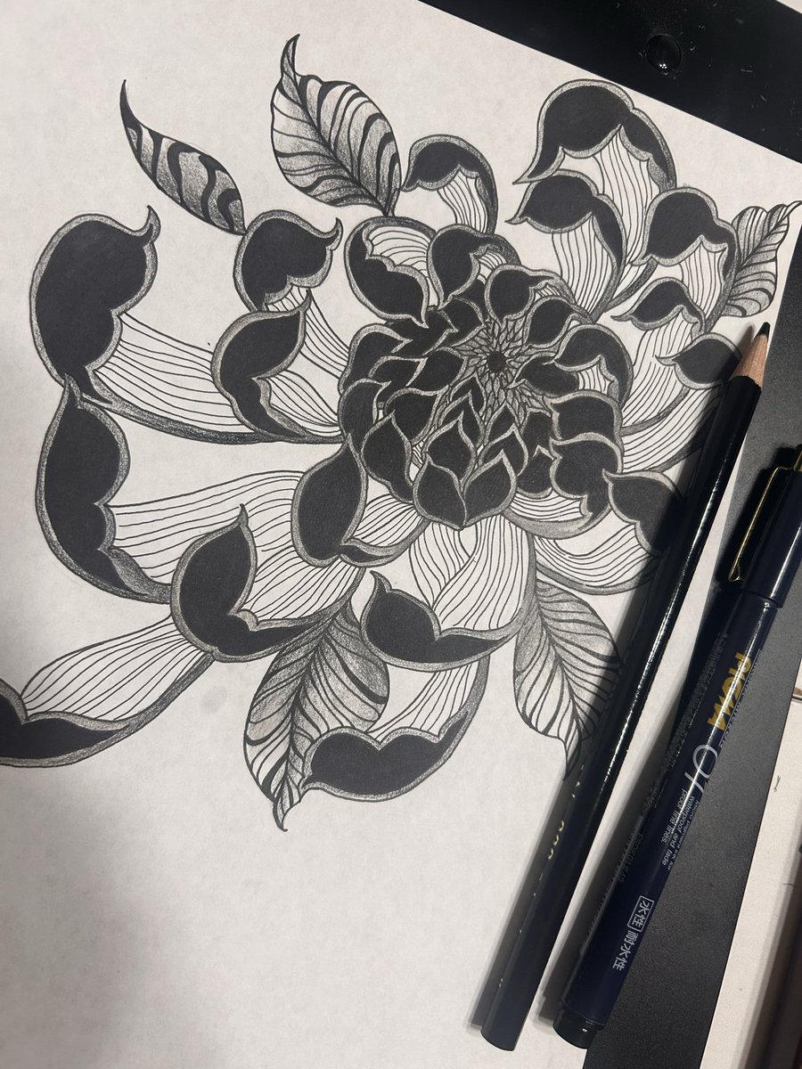 oimo2166's tweet photo. たとぅーになるやつ✍️

#ペン画　#art #tatooart  
#アナログイラスト https://t.co/YEtQSQBBiW