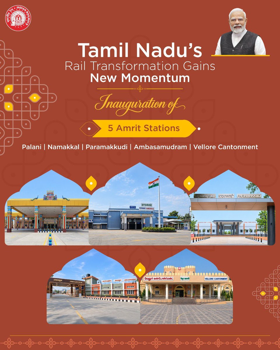 RailMinIndia's tweet photo. Tamil Nadu’s railway stations are getting a passenger first makeover with enhanced amenities.
#AmritStation https://t.co/IxulsR2qSO