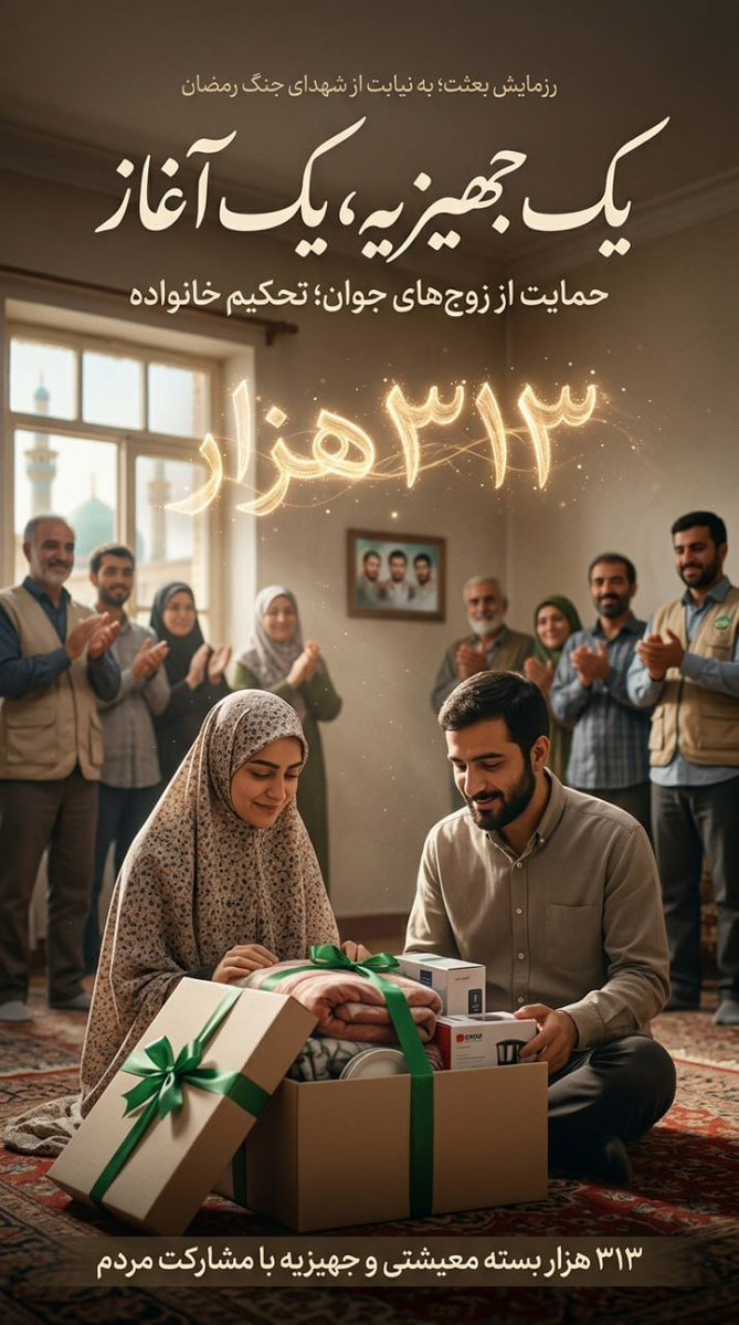 MT7614's tweet photo. رزمایش #از_بعثت_تا_مواسات  فرصتیه برای اینکه برکت رو به خونه خودمون دعوت کنیم با حمایت از معیشت یا جهیزیه نه تنها باری از روی دوش بقیه برمی‌داری بلکه آرامشی رو به قلبت هدیه می‌دی که با هیچ چیزی عوض نمی‌شه بیا این فرصت خیر رو از دست ندهیم https://t.co/6sUoAsZgKY