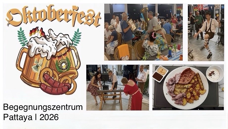 MichaelKlissner's tweet photo. https://t.co/aHU9wNvEtA
🇬🇧 Oktoberfest 2026 at the Pattaya Community Center
🇩🇪 Oktoberfest 2026 im Begegnungszentrum Pattaya
#Pattaya #Thailand #Oktoberfest2026 #BegegnungszetrumParraya #CommunityCenter https://t.co/kZaPK6FJiD