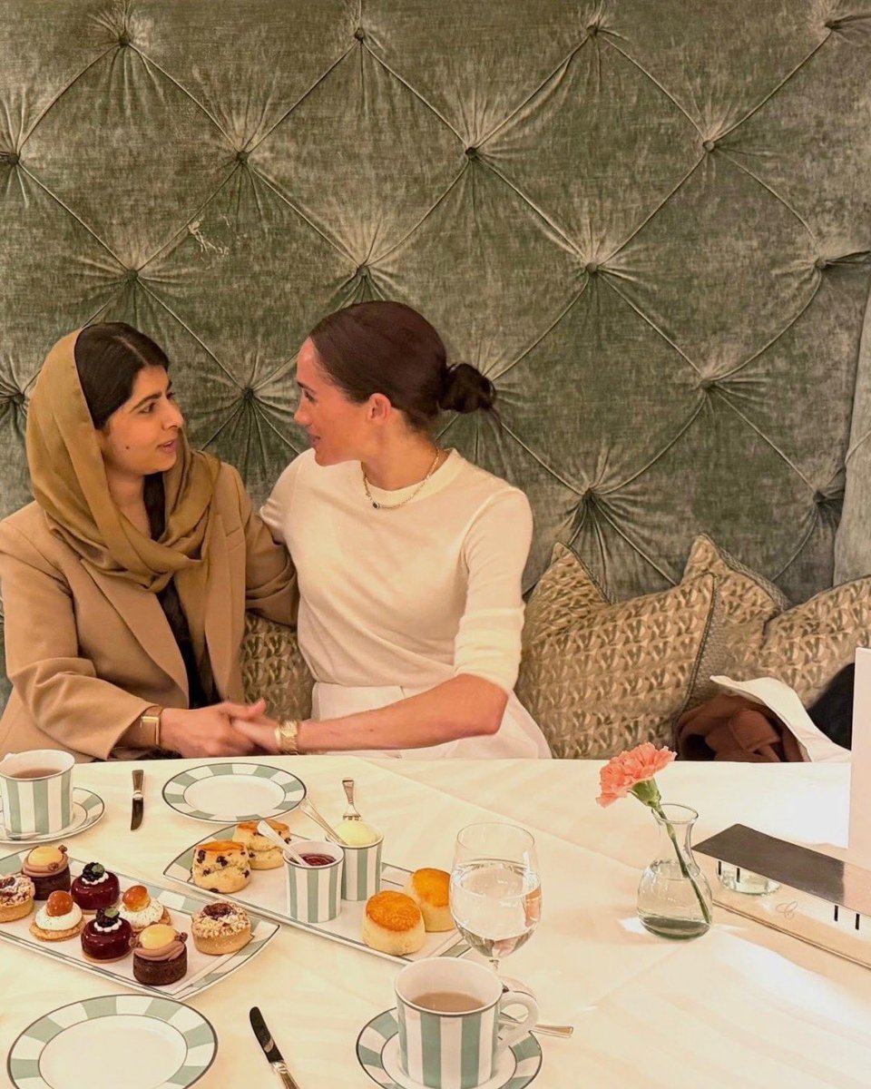 nancytsidley's tweet photo. Meghan Markle uses Nobel Peace Prize winner Malala Yousafzai to promote her As Ever tea and spread , and Malala is totally cool with it?!?! 🤯
Meghan knows nobody in the States is going to buy her tea or spreads, so she’s using International Women’s Day to drive traffic to her website.