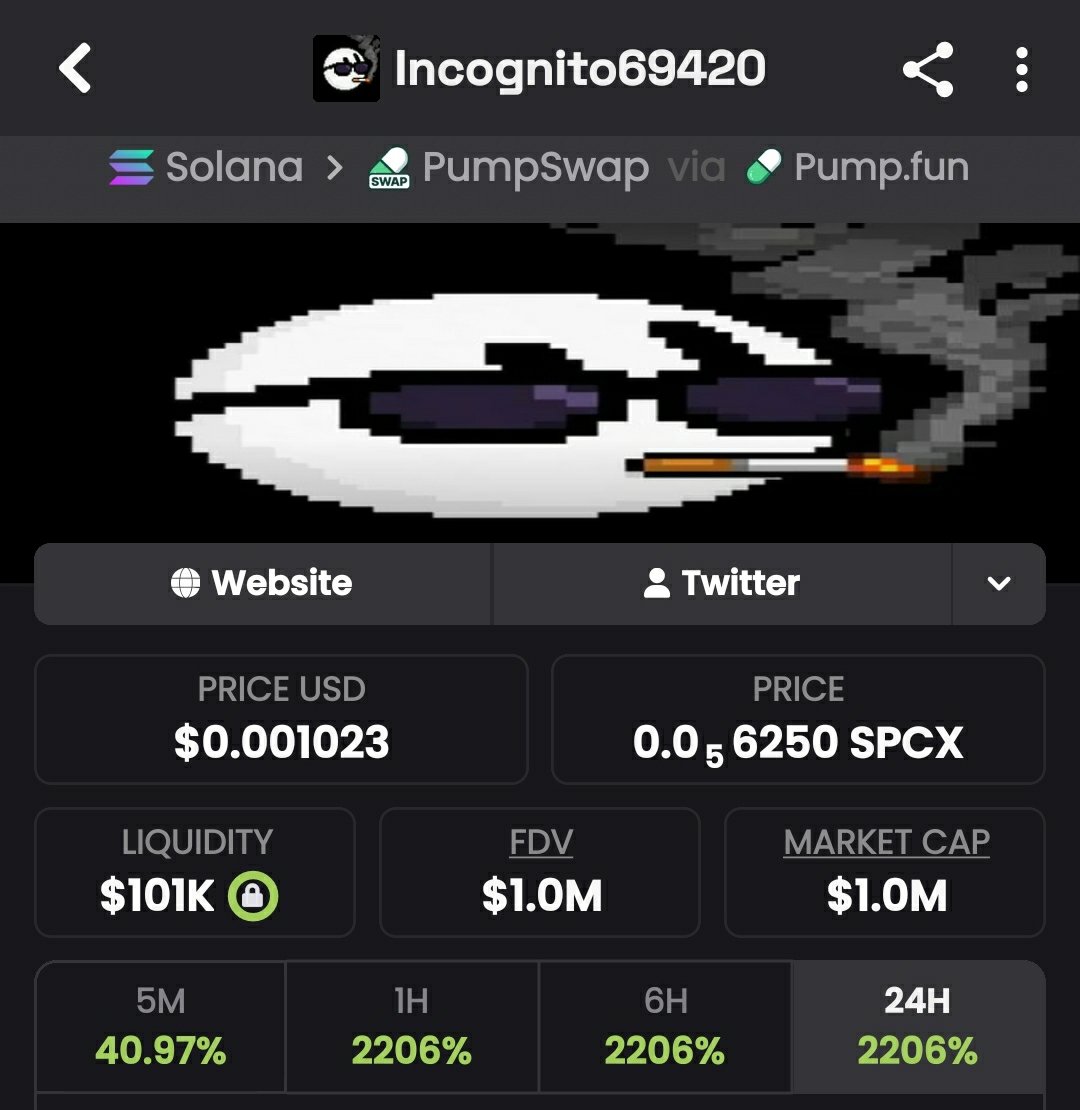 1_theanalyst's tweet photo. 💎Token : $Incognito
📈Entry:$93k
📊Peak:$1M
🚀Gain: 10.7x Profit 
No hype- just early calls , sharp entries, serious profits and great insiders info 
Dm for my Invite link to My Alpha telegram Channel now 

⛓️ #solana #memecoin #cryptotrading https://t.co/g6wTaVK6rq