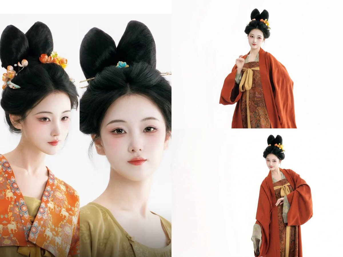AmazingHanfu's tweet photo. Over 1,000 years ago, Tang dynasty women wore the Shuangdao ji—two upward-sweeping loops that look just like bunny ears! Who knew this adorable look had such a long history? Would you rock these bunny buns?(via.yundoudoue) https://t.co/PzH1hIeWOB