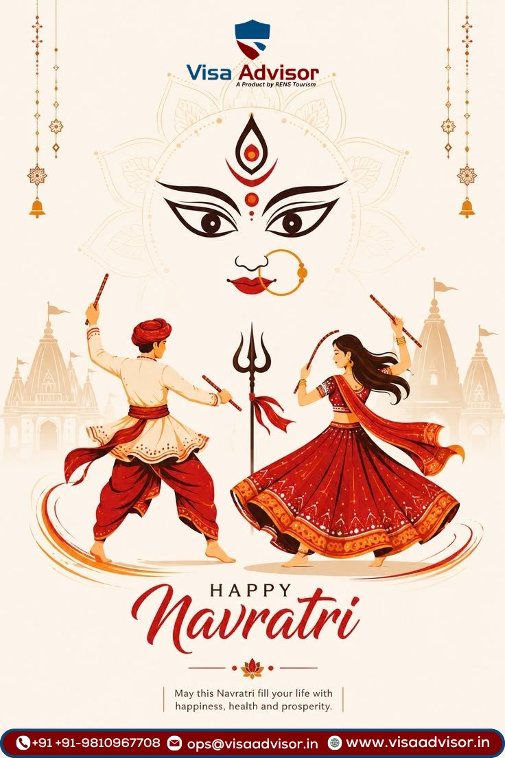 VisaAdvisor2's tweet photo. 🌸 Happy Navratri from Visa Advisor! 🙏 May Maa Durga bless you with success, happiness, and new opportunities. May your dreams lead you to wonderful destinations across the globe! 🌍✈️

#HappyNavratri #VisaAdvisor #Navratri https://t.co/1Ddlr4uCAU