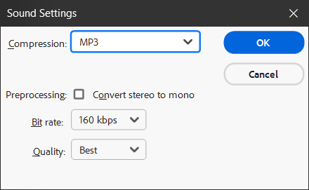 isol50_'s tweet photo. @immalloy Go to Publish Settings, Change both Audio stream and Audio event settings by increasing sound quality to "Best", Export as .swf, then use Swivel to render the video.
https://t.co/YUkBgeOMuE https://t.co/RbCnKbV5Uu