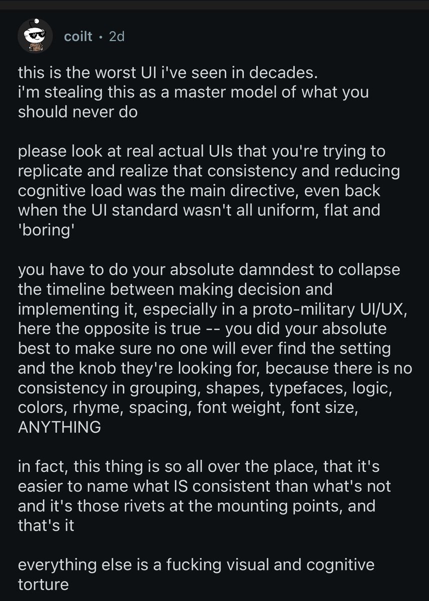 travinhdev's tweet photo. Extra extra! Check out the game with the Reddit Certified™ worst ui ever at 

https://t.co/odOTlR6kfD 

Gawk in awe and terror at the visual and cognitive torture of The Revanchist and its horrific menus! YOU DEFINITELY SHOULDn’t WISHLIST. 

(I deleted Reddit) https://t.co/PBhPDvJF7y