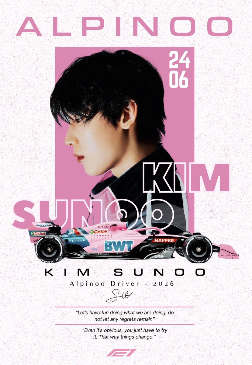 ENMamaGrandPrix's tweet photo. DRIVERSโ PARADE
๐๏ธ E1 DRIVER: #SUNOO
๐ RACING TEAM: #ALPINOO
โณ ONLY 2 HOURS LEFT UNTIL MAMA VOTING ROUND 1 KICKS OFF!
MEDIA CREW: @zherraxoxo
#TEAMALPINOO
#EMGP2026
#ENHYPEN https://t.co/tn9LDn5G61