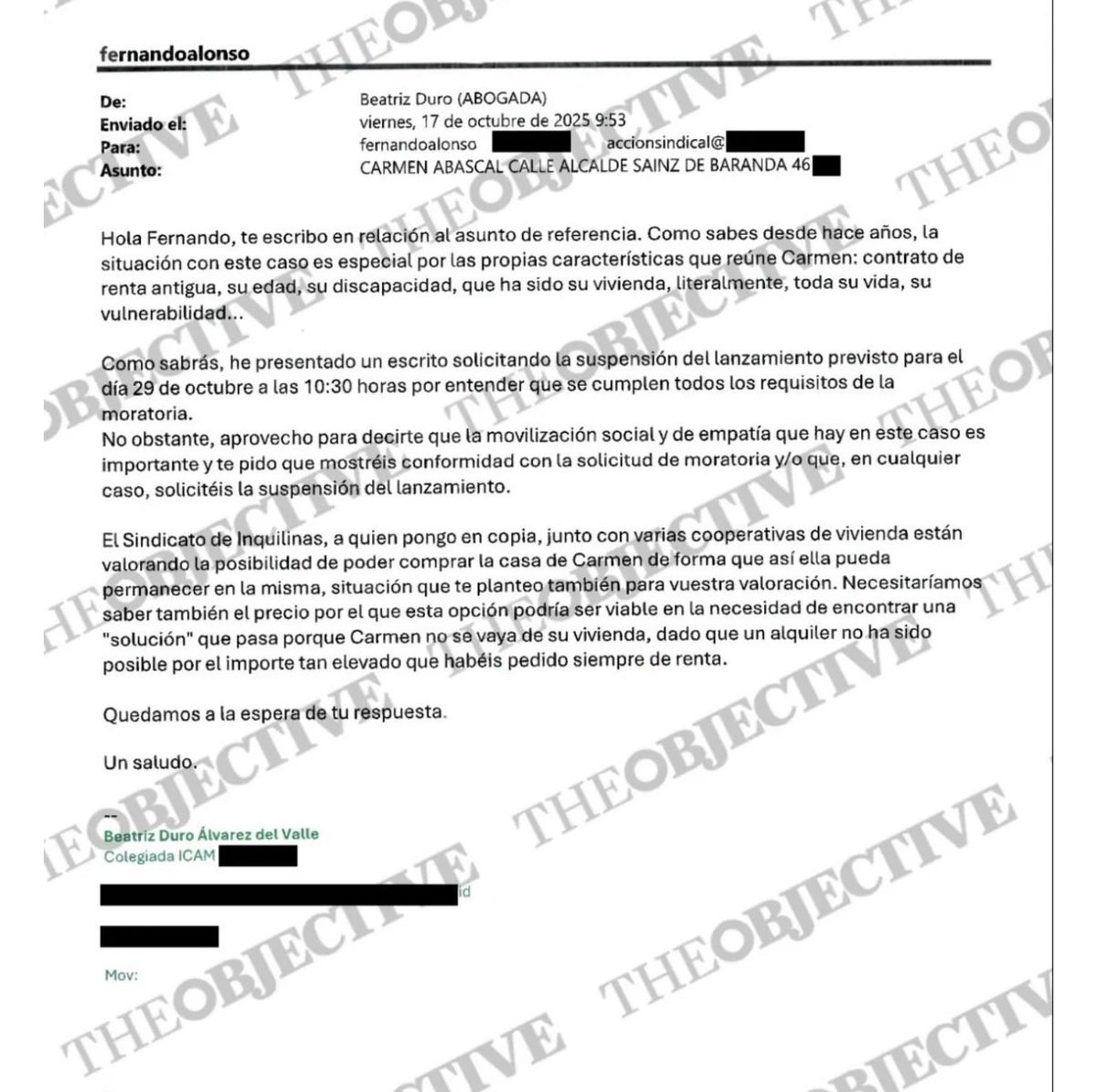teresagomezgp's tweet photo. Email del Sindicato de Inquilinas ofreciendo comprar la casa de Maricarmen a través de cooperativas (estas tienen 171 viviendas entre construidas y en proyectadas). El objetivo era llegar a una "solución". Como los propietarios respondieron que no estaba en venta, le montaron lo que habéis visto. Son muy buenos en eso, porque tiempo no les falta. Ante las difamaciones de la izquierda, pruebas 👇
