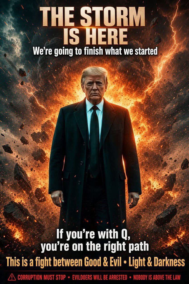 johnsonderektr's tweet photo. THE STORM IS HERE
WE’RE GOING TO FINISH WHAT WE STARTED 

Are you with Q 
Yes or No
FOLLOW 
@johnfkennedyt
@johnsonderektr https://t.co/0GM9WS8j7H