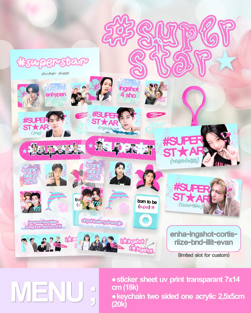cowniepages2's tweet photo. [RT and like are very appreciated]

open pre-order superstar series by cowniepages 🪷
🪄price 18rb-20rb
🎠po period 11 oct-20 oct
 🍀WW go? Dm
₊──── 𖦹🪷୭˚.

—po form catalogue
★https://t.co/wrcZgrFRtN
—po form custom 
★https://t.co/VhO3se40C8 https://t.co/UQkW8tKFEw