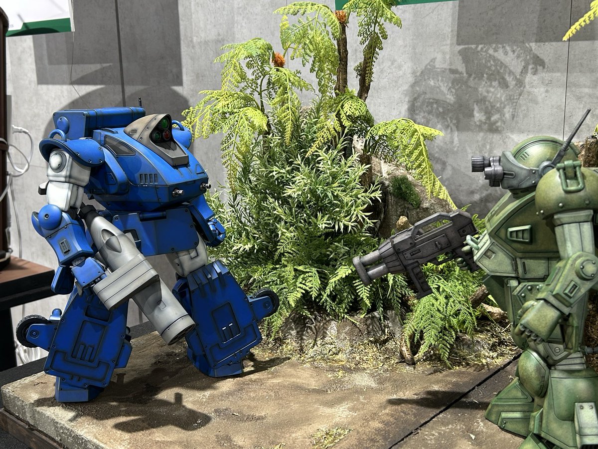 votoms_official's tweet photo. 装甲騎兵ボトムズ総合模型演習2026。展示作品を少しご紹介。ボトムズの大型展示があるのは今イベントだけ。ぜひ会場でご覧ください。　#ボトムズ総模演 https://t.co/MFhQp13Ncx