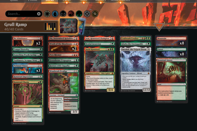 AlfaceVerde's tweet photo. #17 º🏆 de REALITY FRACTURE

Gruul Ramp 4-0

Deck bem sinergico, muitas cartas medianas desempenhando um ótimo trabalho juntas.

#mtg #magicthegathering #mtga #magicarena #realityfracturemtg #mtgrealictyfracture #mtgfra #framtg https://t.co/b5nZwK84q8