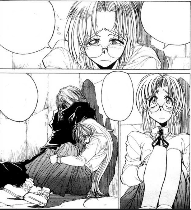 nyanoririx's tweet photo. finally started reading hellsing and,,,,, HOW COULD YOU TRY TO KILL THIS ANGEL???? sad little bunny ouuu shes so scared </3333 richard you bastard!!! >:( https://t.co/ahal9qZn7Y