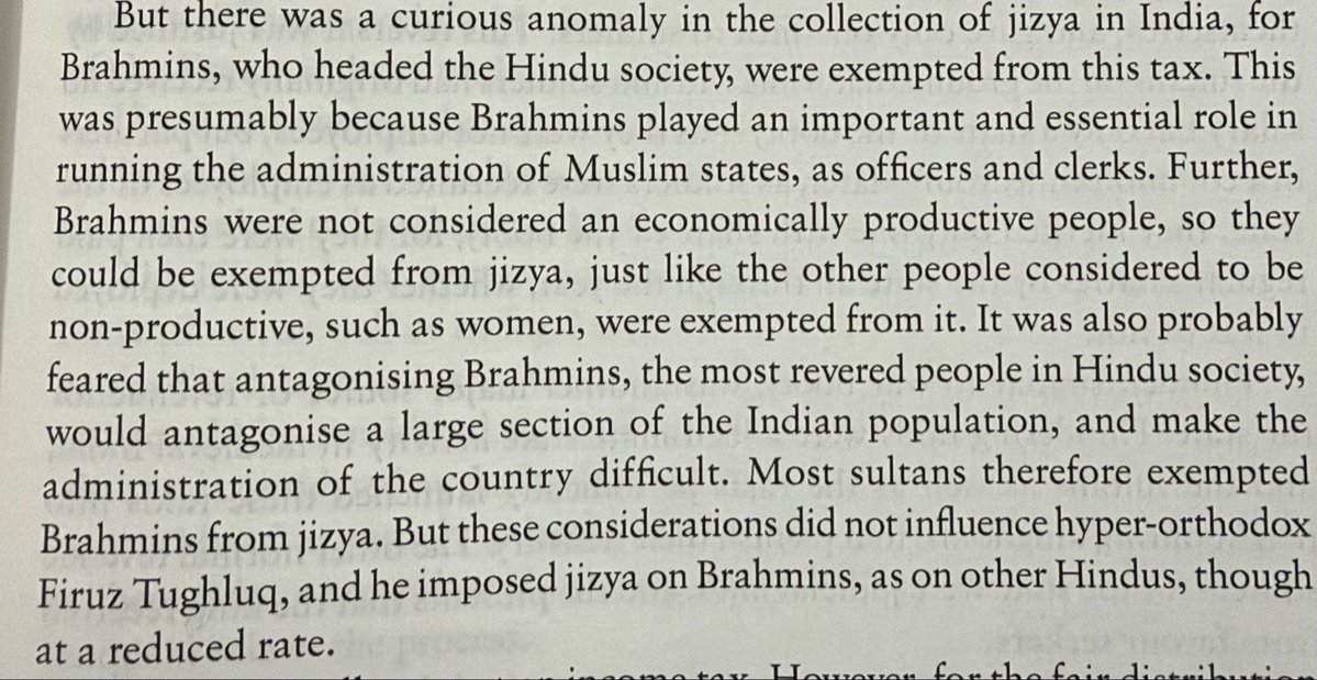 BharatUnlocked's tweet photo. Brahmins were exempted from jizya because of their role in administration under Delhi Sultans. Only Firuz Tugluq imposed jizya on brahmins. https://t.co/vtWYYbW5AO