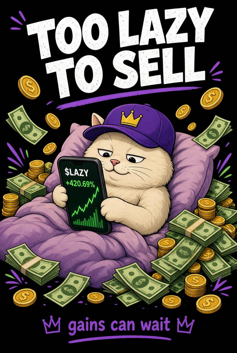 JbToto33732's tweet photo. Me when $LAZY is pumping hard…
but I’m too lazy to even open the chart
Just vibin’. Sleep first, gains later.
Too Lazy To Sell.
#Lazymeme #TOOLAZY #LAZYCITY #LAZYLEGEND
@Lazyleggend https://t.co/pJiUQxsRZq