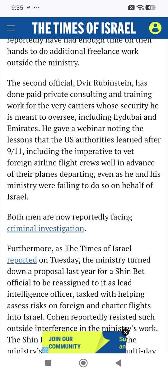 Kyiv2027's tweet photo. The rule regarding  flight crews only from countries with relations with Israel is nonsense. That means not one of Egypt or Morocco' s population, and not one of the UK's 4 million Pakistanis, could be suicide pilots, or airport cleaners.

@ZvikaKlein https://t.co/IvXweKH5vg