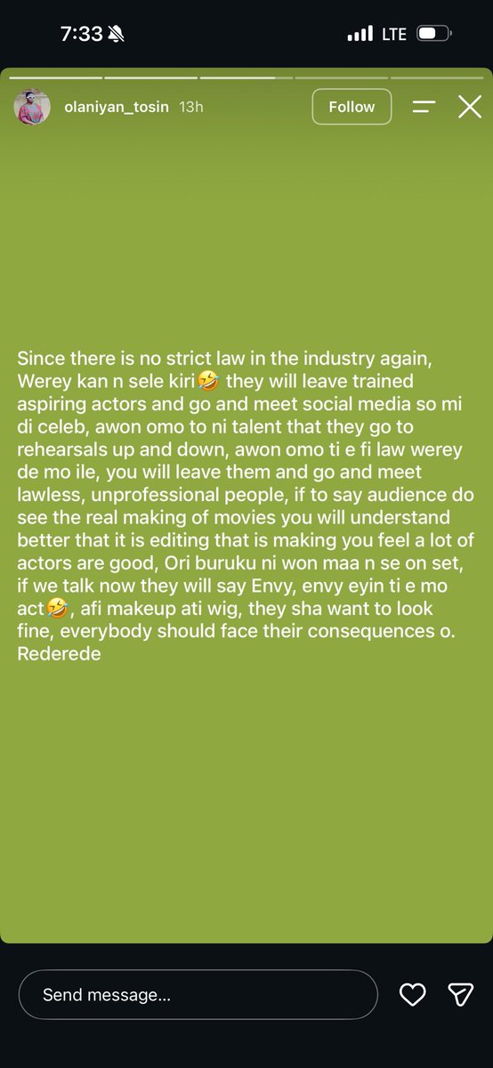 olasebotifeg's tweet photo. actress Tosin Olaniyan fires back at Momma Dessy and question the Yoruba nollywood leadership.

this is what we’ve been saying, a tiktoker or IG influencers can’t just wake up one morning and start producing movie lmfaoo https://t.co/Eocx9aPkcJ