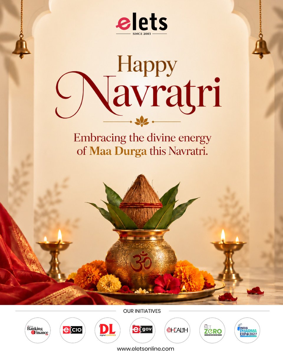 eletsonline's tweet photo. Happy #Navratri from Elets! 

May the divine blessings of #MaaDurga fill your life with strength, positivity, prosperity, and happiness. May this auspicious festival inspire us to embrace new beginnings, overcome challenges, and move forward with wisdom and determination. https://t.co/gz8iR2ACio