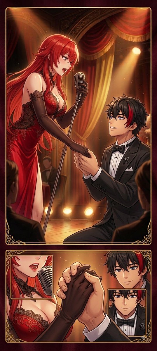 voidDxD199's tweet photo. En muchos de los viajes de Rías y Gabriel, Rías quiso intentar ser cantante de cabaret y este fue resultado. Si llegamos a los 50 likes sacaré segunda parte 
#ハイスクールD×D #リアス・グレモリー #イラスト #夢小説 #夢CP #HighSchoolDxD #OCxCanon #fanfic #RiasGremory #Highschool_DxD https://t.co/DNkpCnHU1P