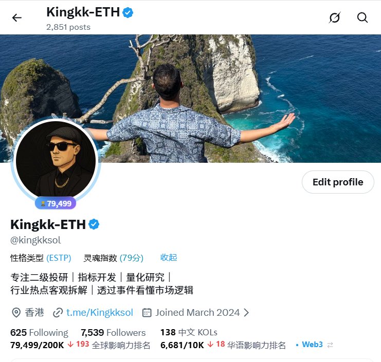 kingkksol's tweet photo. 我在web3的全球影响力是79499名，

在华语影响力的排名是6681名，

插件我放在评论区，想查排名的点进来！ https://t.co/D95Do9yVMk