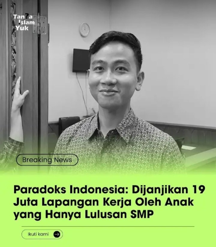 Gunawan75_'s tweet photo. Di janjikan 19 juta lapangan kerja
Oleh anak yang hanya lulusan SMP

Di bilang 'bohong',termul pasti marah
Marah..Tapi nyatanya bohong..Hmmm https://t.co/RsqnTxLE91
