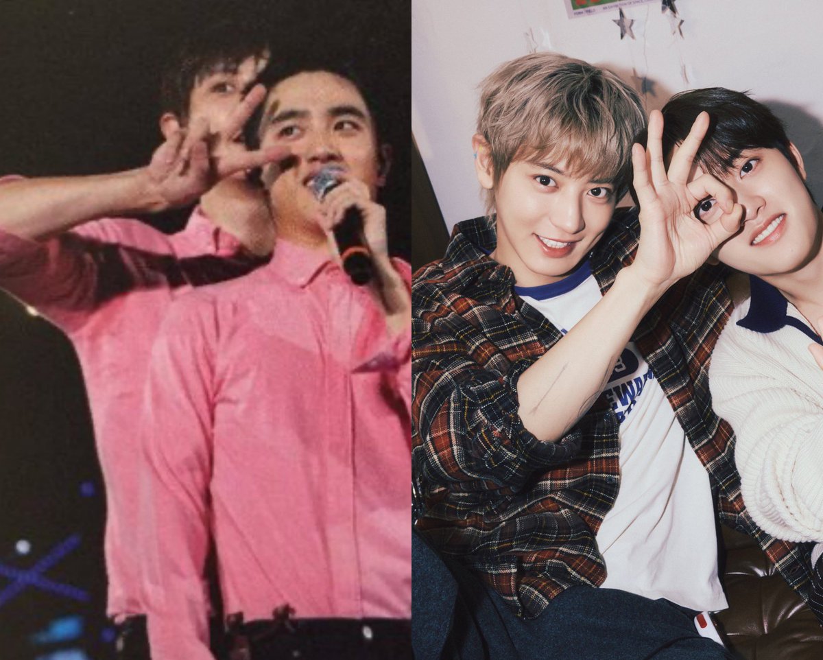 mostlychansoo's tweet photo. chanyeol growing up beside his most favorite person this is how it feels to win in life https://t.co/9NNulQ0A7g