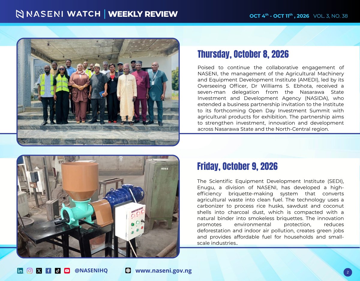 NASENIHQ's tweet photo. #ANewNASENI #NASENIWatch #WeeklyReview #Science #InfinitePossibilities #Technology #Engineering #Innovation https://t.co/yOPHkrMLOQ
