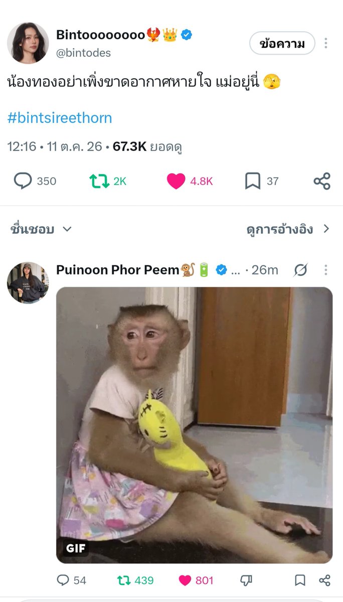 Apple45583940's tweet photo. แม่ไม่อยู่พ่อซึมเลยนั้นนน 

#puinoonbint https://t.co/eDcQBQKium