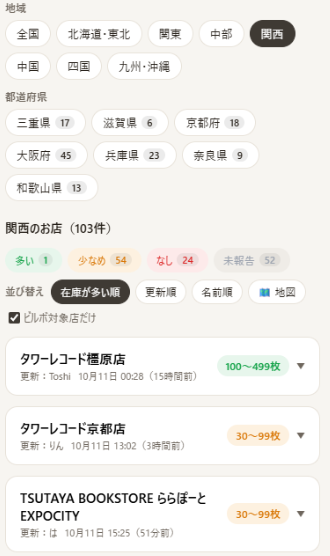 zaiko_map's tweet photo. Snow Man「AMENITY」 関西で在庫多そうなところ。
奈良の「タワーレコード 橿原店」は、今ならアルバム発売記念の他に康二くんの20周年記念レシートもらえるそうです。（掲示板コメントより）
営業時間21時まで！！タワレコは閉店時までカウントのようです。
#AMENITY_6thAL #スノ在庫マップ https://t.co/Baokkk7KM9