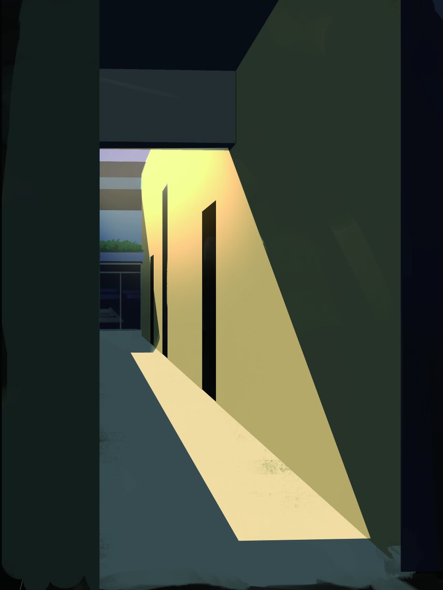 dsuV4sW8qYWHQVL's tweet photo. シンプルな形の影を描きたくてぇ

←ラフ　　　　　　　　　　　　→完成 https://t.co/OkSTslKVtL