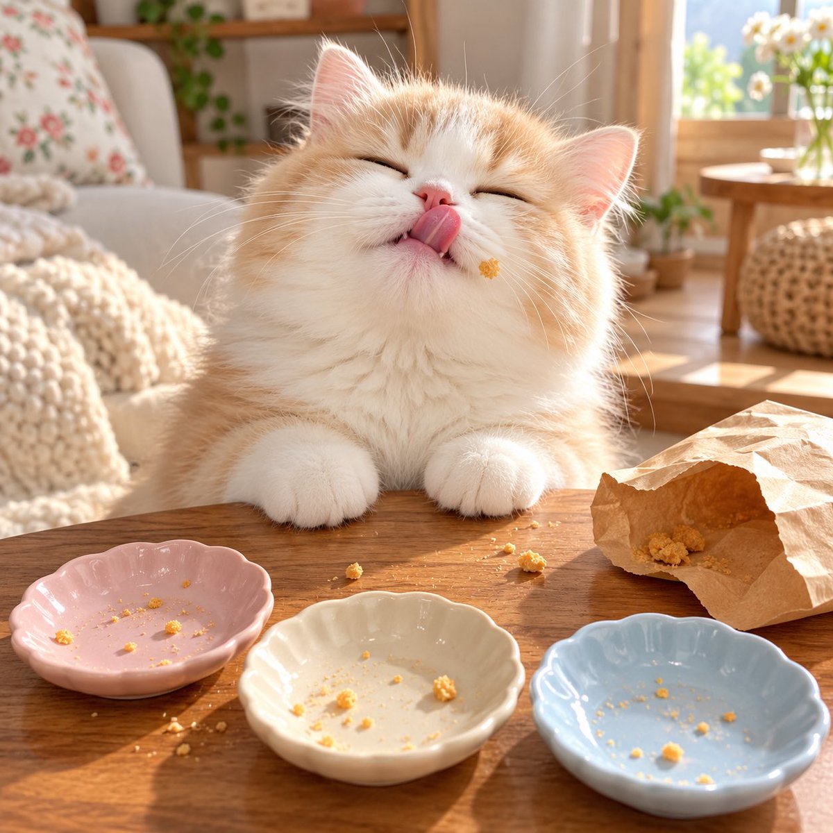 ALF6QLH4UYCmsie's tweet photo. 食べすぎないように、
おやつを小皿に分けました。

全部食べました。
お皿だけ増えました。

#おやつ
#猫 https://t.co/PP0oB6ZOax