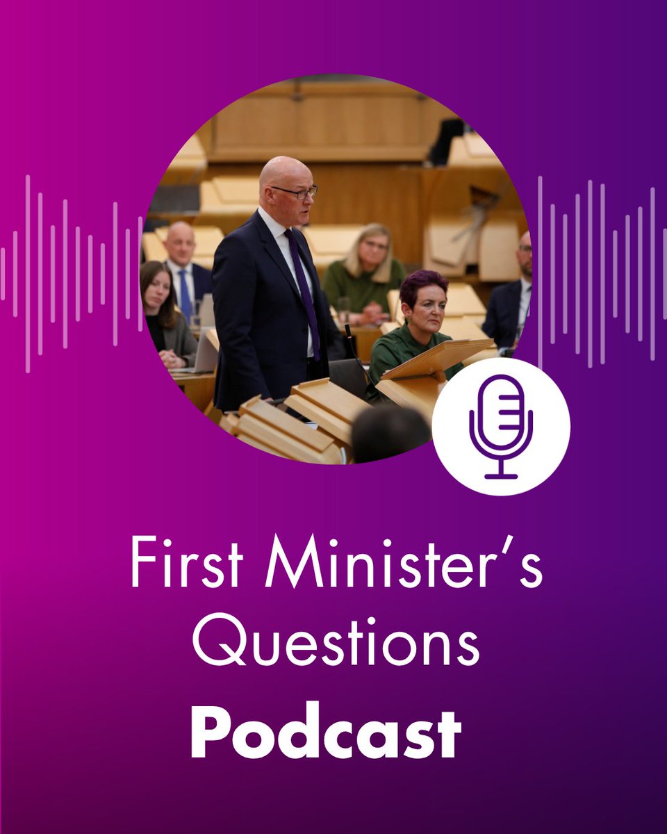 ScotParl's tweet photo. 🎧Catch up with this week's questions of both national and local importance in our First Minister's Questions podcasts. 

Published on a Tuesday and Thursday, search "Scottish Parliament" wherever you get your podcasts or listen here👉https://t.co/cxHKJ3IhQc https://t.co/4ItVqxVfbi