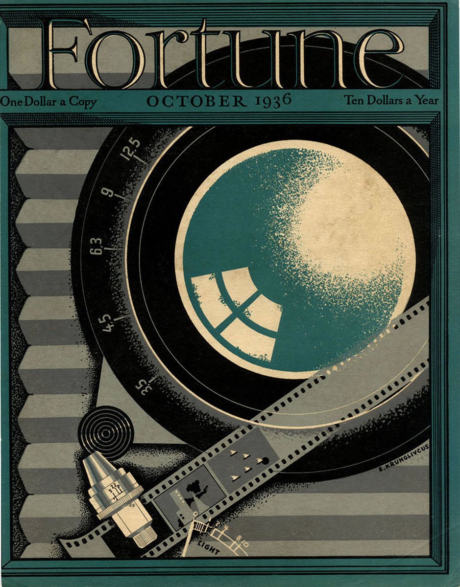LRonLacy's tweet photo. #Fortune for #OCTOBER 1936
Illustration by Ernest Krunglivcus
Cover of *Fortune*, October 1936
#FortuneCover #illustration #illustrationart #illustrationartists #graphicdesign #ErnestKrunglivcus #film #cinema #lens #camera #photography #celluloid https://t.co/qEKexP19mF